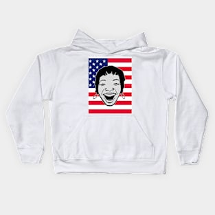 black girl in american flag Kids Hoodie